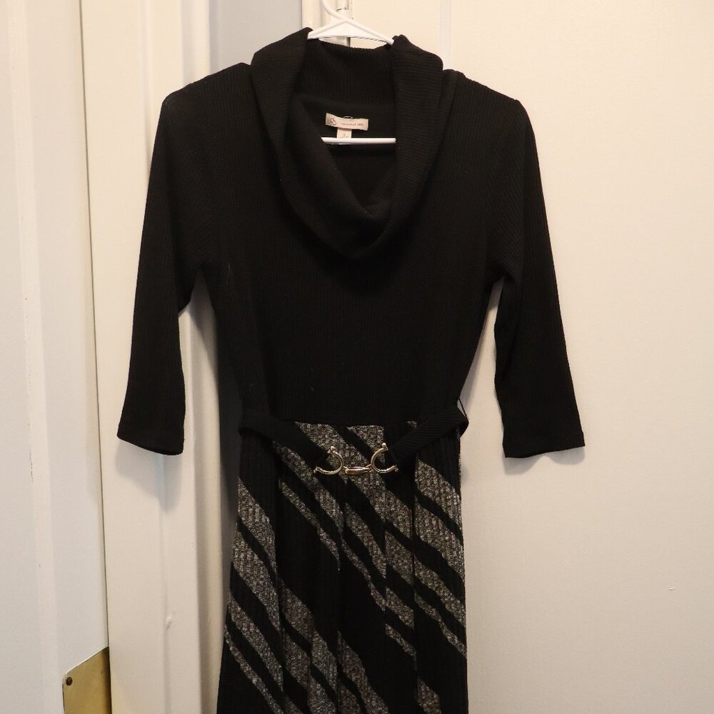 Dress Barn Cowell-Neck Sweater Dress with Belt